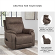 Bowery Hill Brown Faux Leather Power Lift Recliner with Massage