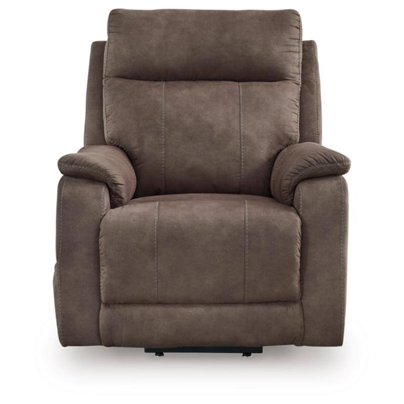 Bowery Hill Brown Faux Leather Power Lift Recliner with Massage