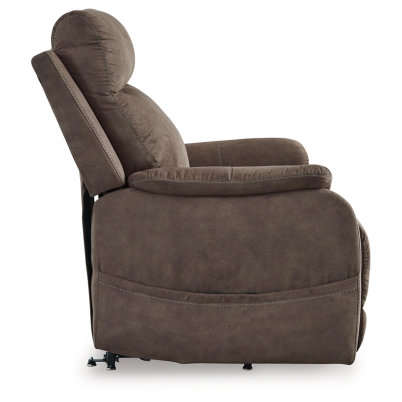 Bowery Hill Brown Faux Leather Power Lift Recliner with Massage