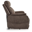 Bowery Hill Brown Faux Leather Power Lift Recliner with Massage