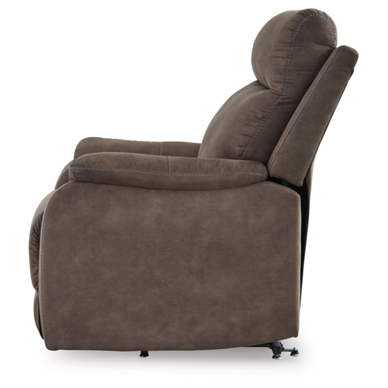 Bowery Hill Brown Faux Leather Power Lift Recliner with Massage