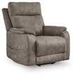 Bowery Hill Gray Faux Leather Power Lift Recliner with Massage