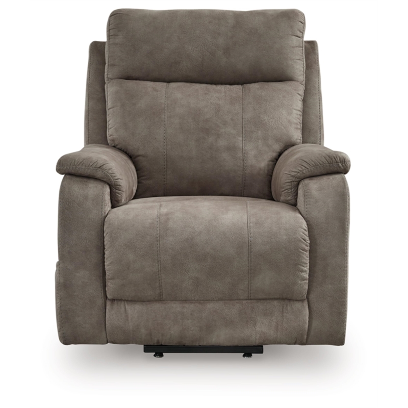 Bowery Hill Gray Faux Leather Power Lift Recliner with Massage