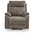 Bowery Hill Gray Faux Leather Power Lift Recliner with Massage