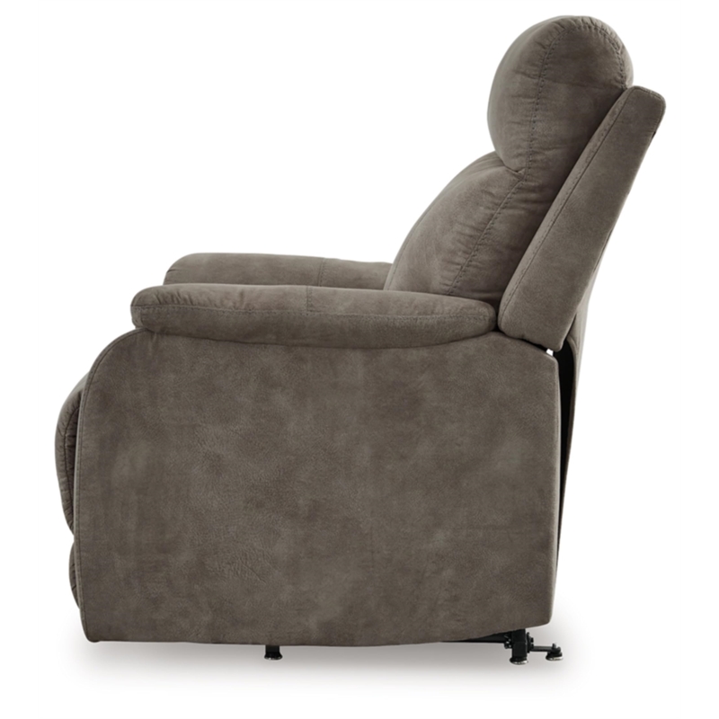 Bowery Hill Gray Faux Leather Power Lift Recliner with Massage