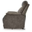 Bowery Hill Gray Faux Leather Power Lift Recliner with Massage