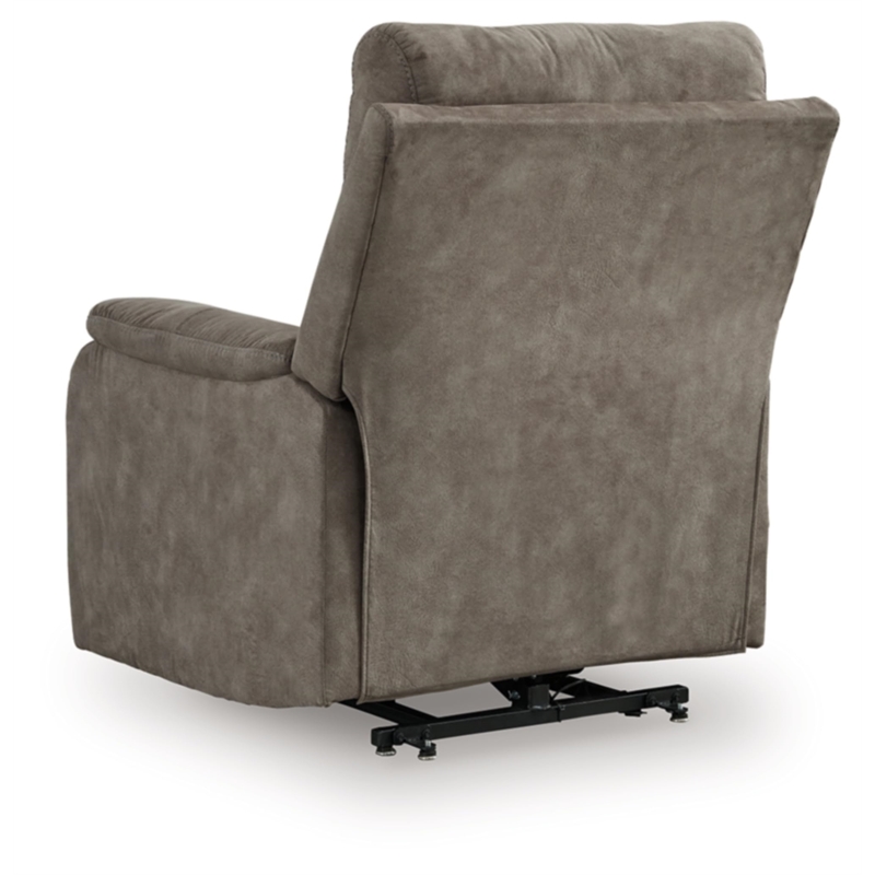 Bowery Hill Gray Faux Leather Power Lift Recliner with Massage