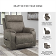 Bowery Hill Gray Faux Leather Power Lift Recliner with Massage