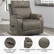 Bowery Hill Gray Faux Leather Power Lift Recliner with Massage