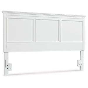 Bowery Hill White King and California King Solid Wood Panel Headboard