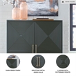 Bowery Hill Dark Green Accent Cabinet with Patterned Door Fronts