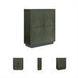 Bowery Hill Dark Green Accent Cabinet with Patterned Door Fronts