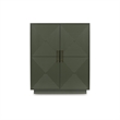 Bowery Hill Dark Green Accent Cabinet with Patterned Door Fronts
