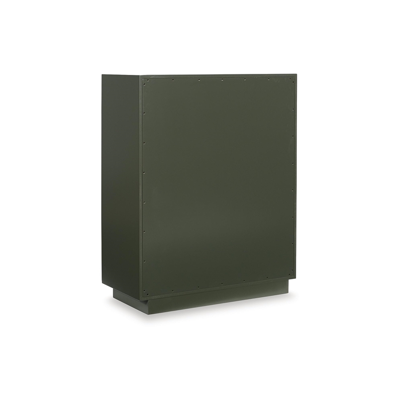 Bowery Hill Dark Green Accent Cabinet with Patterned Door Fronts