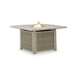 Bowery Hill Beige Square Outdoor Fire Pit Table with 50000 BTU Burner