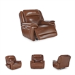 Bowery Hill Brown Leather Power Recliner with Zero-Gravity Recline