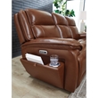 Bowery Hill Brown Leather Power Reclining Sofa with Zero-Gravity