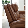 Bowery Hill Brown Leather Power Reclining Sofa with Zero-Gravity