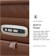 Bowery Hill Brown Leather Power Reclining Loveseat with Console