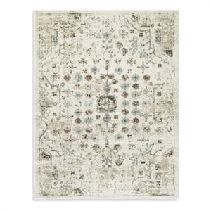 Bowery Hill Beige 8' x 10' Traditional Area Rug with 12mm Pile