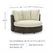 Bowery Hill Brown Outdoor Wicker Swivel Lounge Chair with Cushion