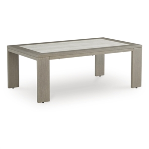 Bowery Hill Brown Outdoor Coffee Table with Sintered Stone Top