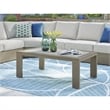 Bowery Hill Brown Outdoor Coffee Table with Sintered Stone Top