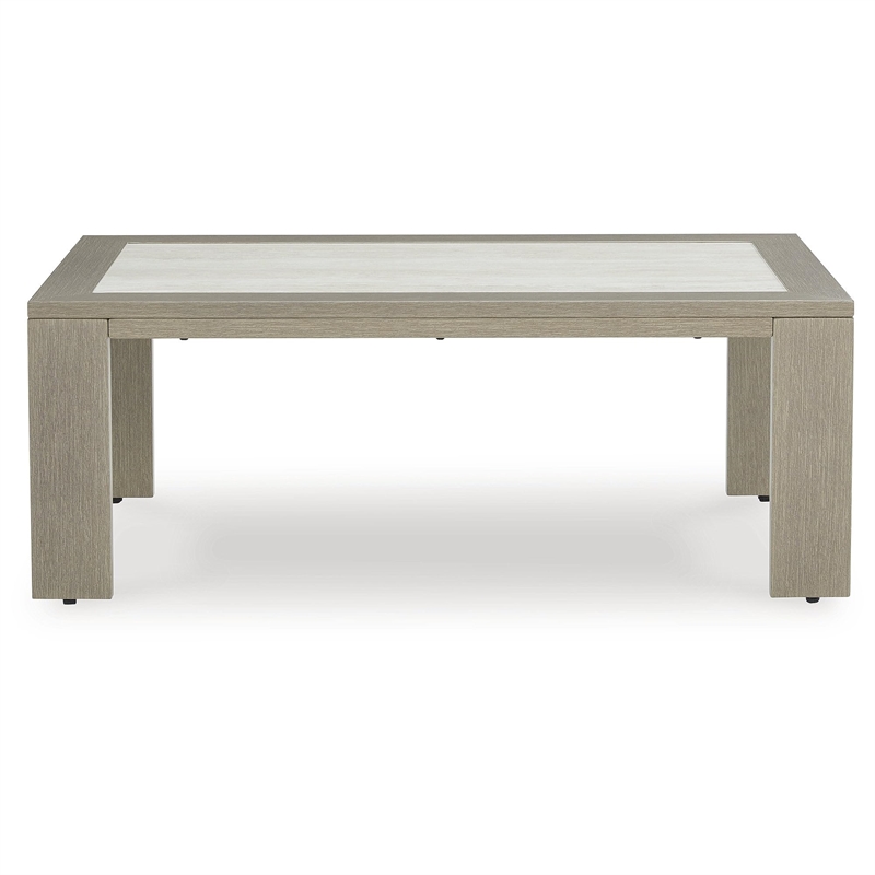 Bowery Hill Brown Outdoor Coffee Table with Sintered Stone Top