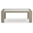 Bowery Hill Brown Outdoor Coffee Table with Sintered Stone Top