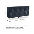 Bowery Hill Dark Blue Accent Cabinet with Geometric Door Pattern