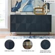 Bowery Hill Dark Blue Accent Cabinet with Geometric Door Pattern