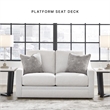 Bowery Hill Beige Loveseat with Reversible Cushions and Pillows