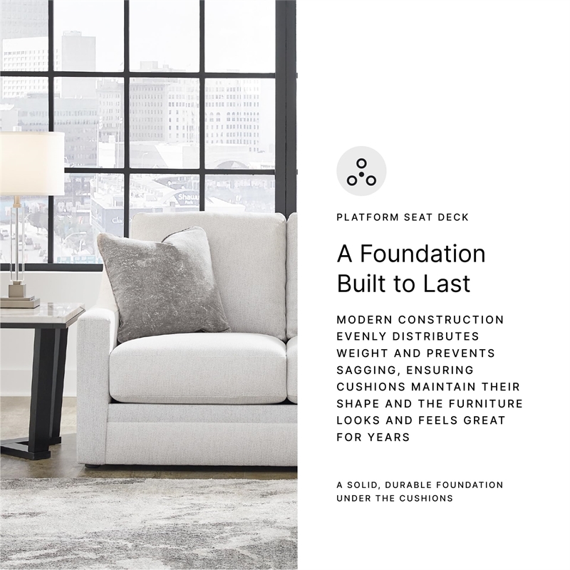 Bowery Hill Beige Loveseat with Reversible Cushions and Pillows