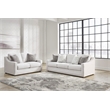 Bowery Hill Beige Loveseat with Reversible Cushions and Pillows