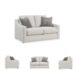 Bowery Hill Beige Loveseat with Reversible Cushions and Pillows