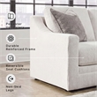 Bowery Hill Beige Loveseat with Reversible Cushions and Pillows