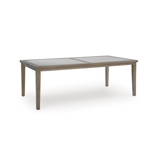 Bowery Hill Brown Outdoor Dining Table with Sintered Stone Top