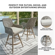Bowery Hill Set of 2 Light Gray Outdoor Wicker Swivel Barstools