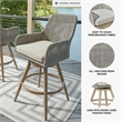 Bowery Hill Set of 2 Light Gray Outdoor Wicker Swivel Barstools