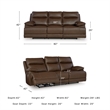 Bowery Hill Brown Leather Power Reclining Sofa with Zero-Gravity
