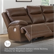 Bowery Hill Brown Leather Power Reclining Sofa with Zero-Gravity