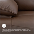 Bowery Hill Brown Leather Power Reclining Sofa with Zero-Gravity