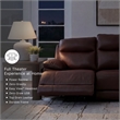 Bowery Hill Brown Leather Power Reclining Sofa with Zero-Gravity