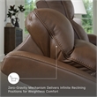 Bowery Hill Brown Leather Power Reclining Loveseat with Console