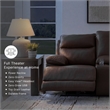 Bowery Hill Brown Leather Power Reclining Loveseat with Console