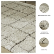 Bowery Hill Beige 8' x 10' Plush Shag Area Rug with 50mm Pile