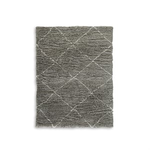 Bowery Hill Gray 8' x 10' Plush Shag Area Rug with 50mm Pile