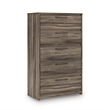 Bowery Hill Brown 5-Drawer Chest with Antiqued Gunmetal Pulls