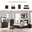 Bowery Hill Dark Gray 5-Drawer Chest with Large Black Handles
