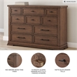 Bowery Hill Brown 10-Drawer Dresser with Picture Frame Detailing